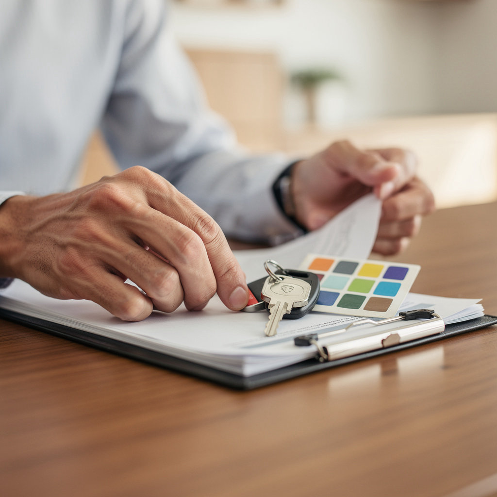 Torresanta Insurance Services professional agent assisting a client with DMV and insurance paperwork in Santa Barbara
